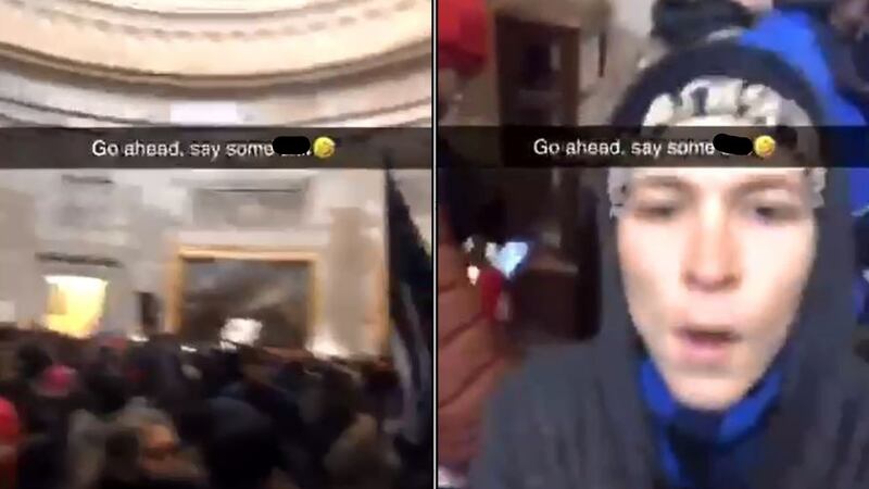 This image is taken from a video uploaded to Swanton resident Cole Temple's Snapchat account...