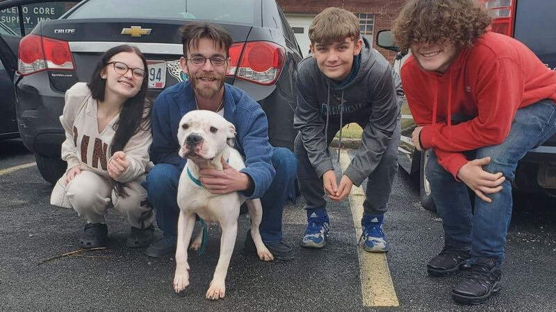After seeing their dog in a social media post, the Feasters went to the shelter and picked up...