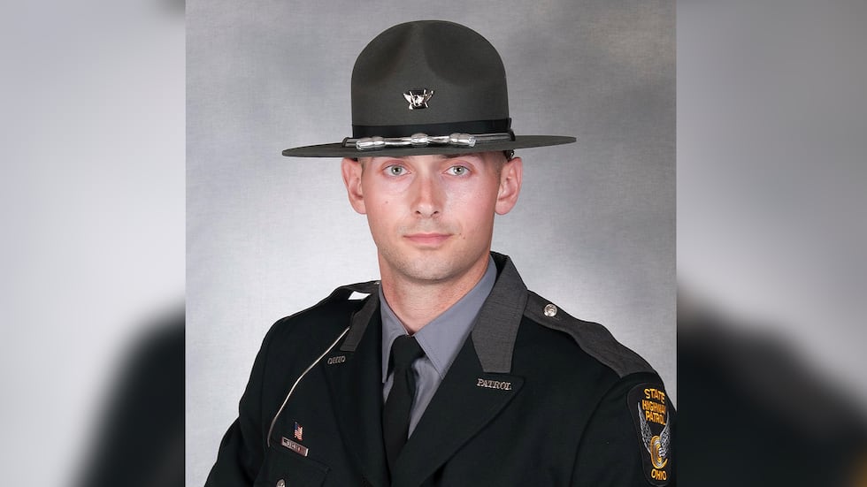 OSHP trooper Josef Brobst was shot during a traffic stop in Findlay on Wednesday, Oct. 6. His...