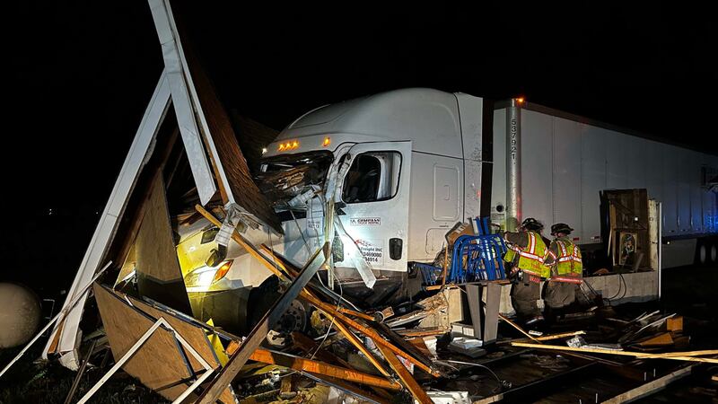 The driver was taken to an area hospital with serious injuries.