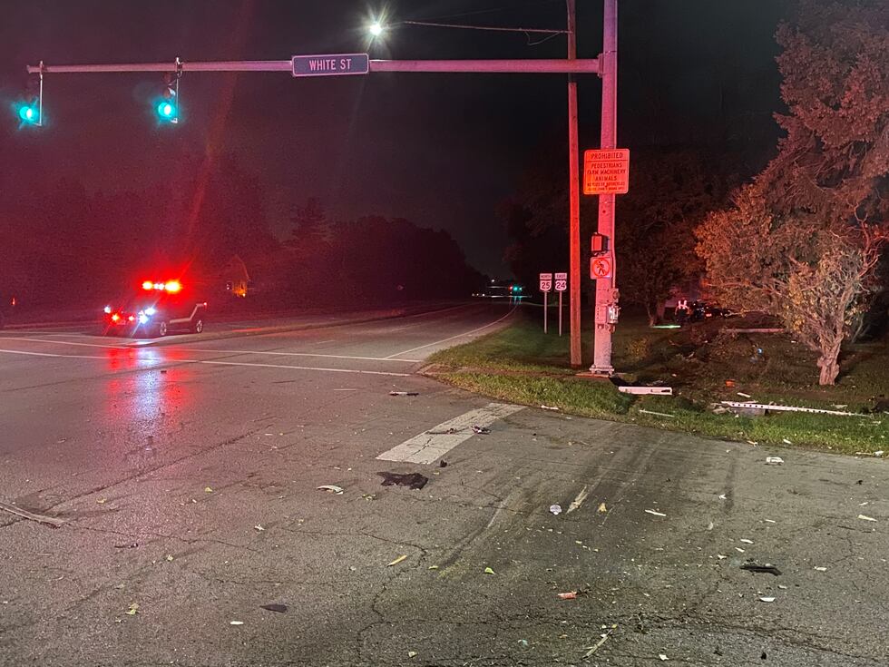 Two people were injured after a crash on the Anthony Wayne Trail in Maumee on Wednesday, Oct. 13.