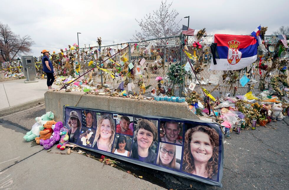 FILE - Pictures of the 10 victims of a mass shooting in a King Soopers grocery store are...