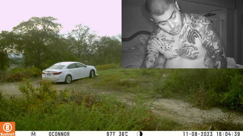 A city-installed game camera was stolen and continued to send images of the suspect.