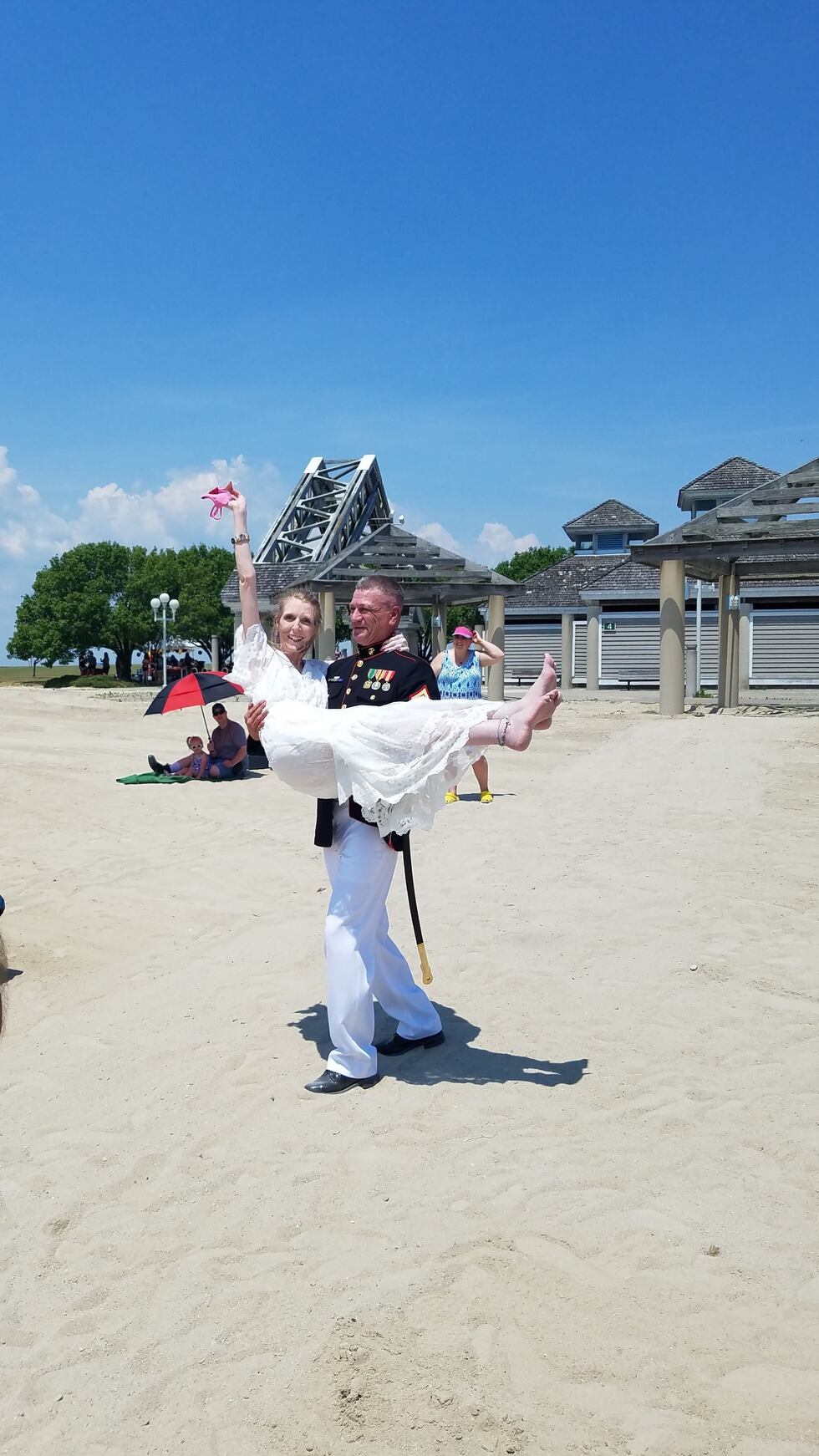 The beach was her wedding aisle.